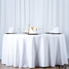 White 132" Premium Round Polyester Tablecloth Tabletop Dinner Home Wedding Party Supplies