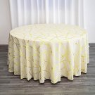 Beige Gold 120" Polyester Round Tablecloth With Geometric Pattern Home Wedding Party Supplies