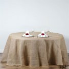 132" Natural Burlap Round Tablecloth Linens Home Wedding Party Supplies