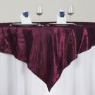 Burgundy Pintuck Taffeta 72X72" Square Table Overlay Linens Dinner Home Wedding Party Supplies