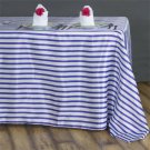 Purple White Striped 60X126" Rectangle Satin Tablecloth Home Wedding Party Supplies