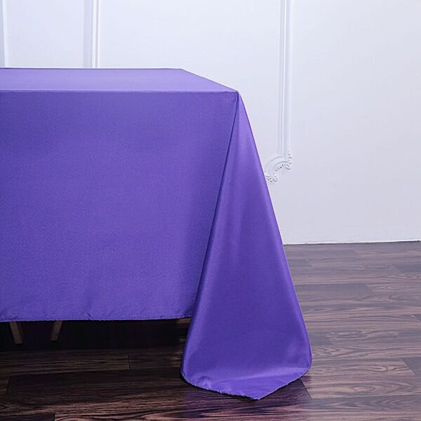 90" Purple Square Polyester Tablecloth Dinner Linens Home Wedding Party Supplies
