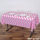 Pink Rectangle 54X72" Chevron Disposable Plastic Tablecloth Table Covers Home Wedding Party Supplies