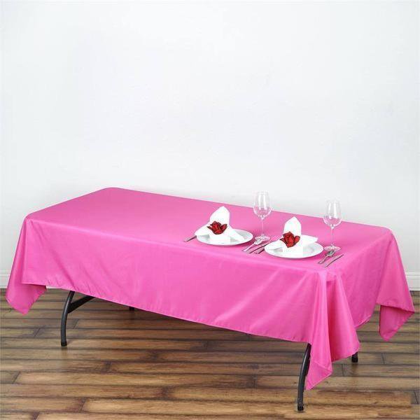 5 Fuchsia 60X102 Rectangle Polyester Tablecloths Home Wedding Party Supplies