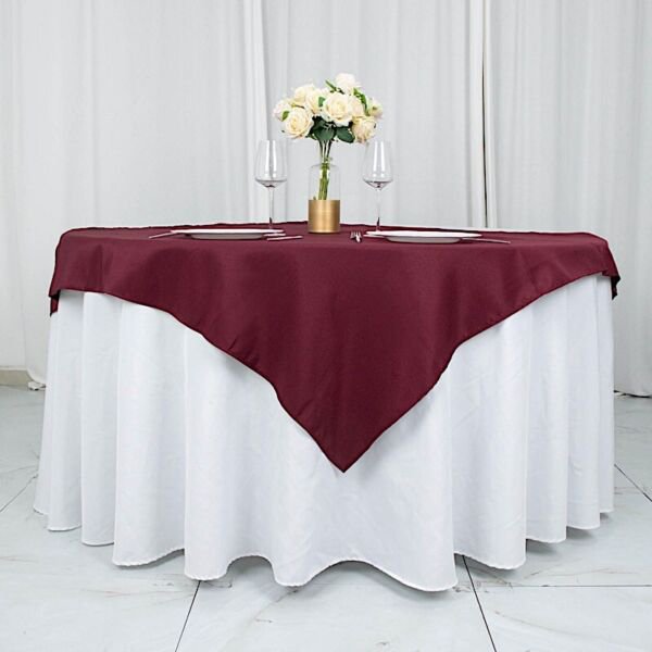 Burgundy 54" Premium Quality Square Polyester Tablecloth Dinner Home Wedding Party Supplies
