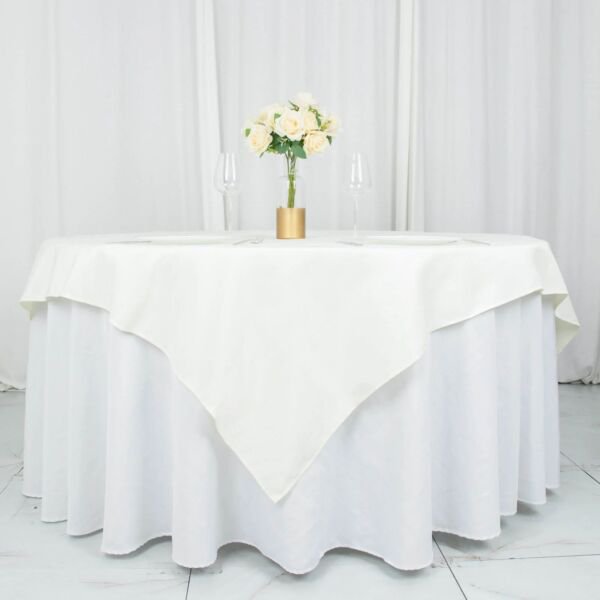 70" X 70" Ivory Premium Polyester Square Tablecloth Home Wedding Party Supplies