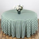 Green White Buffalo Plaid 108" Round Polyester Tablecloth Checkered Table Linens Home Wedding Party 