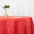 Red 120" Accordion Crinkle Taffeta Round Tablecloth Home Wedding Party Supplies