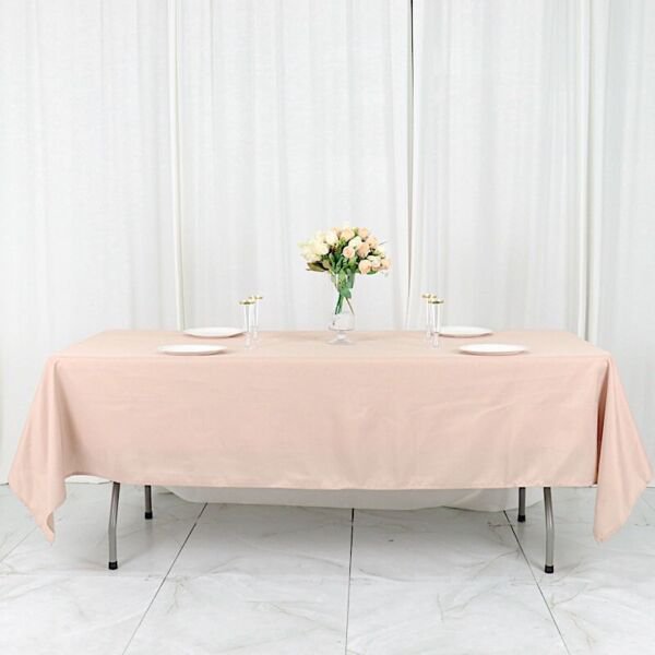 5 Nude 60X102 Rectangle Polyester Tablecloths Home Wedding Party Supplies