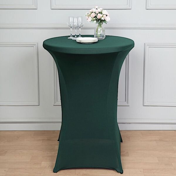 Hunter Green Cocktail Spandex Table Cover Fitted Tablecloth Kitchen Home Wedding Party Supplies