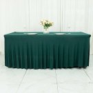 6 Ft Hunter Green Wavy Rectangular Fitted Tablecloth Premium Spandex Table Home Wedding Party Suppli