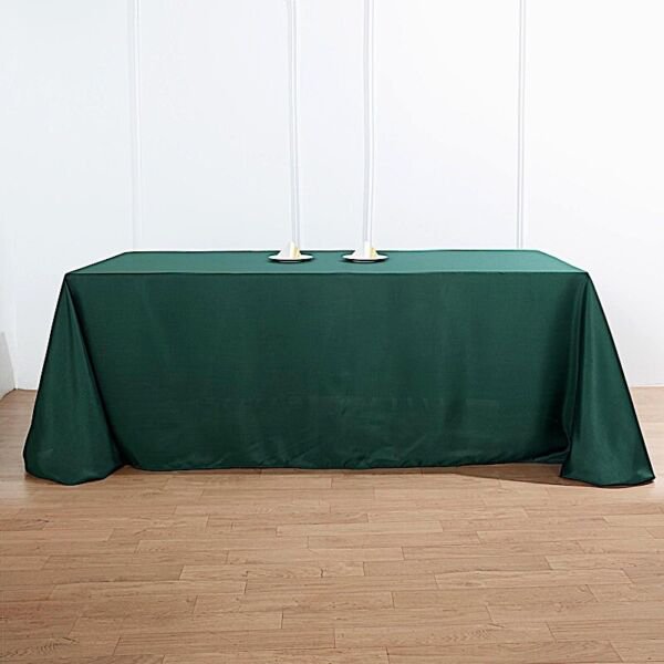 Hunter Green Polyester 90X132" Rectangle Tablecloths Linens Home Wedding Party Supplies