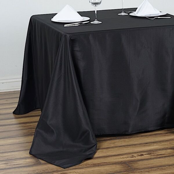 90" Black Square Polyester Tablecloth Dinner Linens Home Wedding Party Supplies