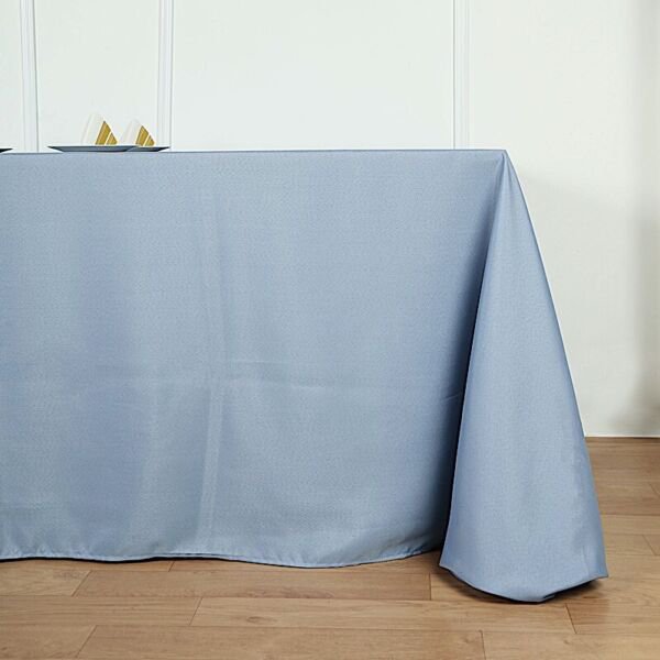 Dusty Blue Polyester 90X132" Rectangle Tablecloths Linens Home Wedding Party Supplies