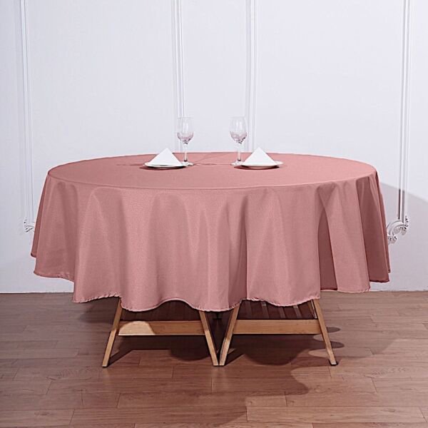 Dusty Rose 90" Round Polyester Tablecloth Tabletop Dinner Home Wedding Party Supplies