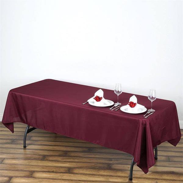 5 Burgundy 60X102 Rectangle Polyester Tablecloths Home Wedding Party Supplies