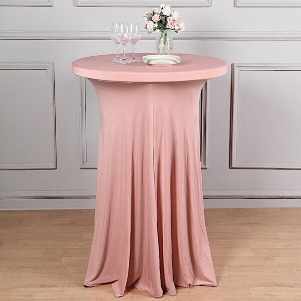 Dusty Rose Cocktail Table Cover Natural Wavy Drapes Spandex Tablecloth Home Wedding Party Supplies