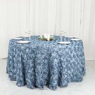Dusty Blue Ribbon Roses 120" Round Tablecloth Fancy Home Wedding Party Supplies