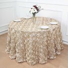 Beige Ribbon Roses 120" Round Tablecloth Fancy Linens Home Wedding Party Supplies