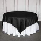 Black 90" X 90" Metallic Crinkled Taffeta Table Overlay Home Wedding Party Supplies