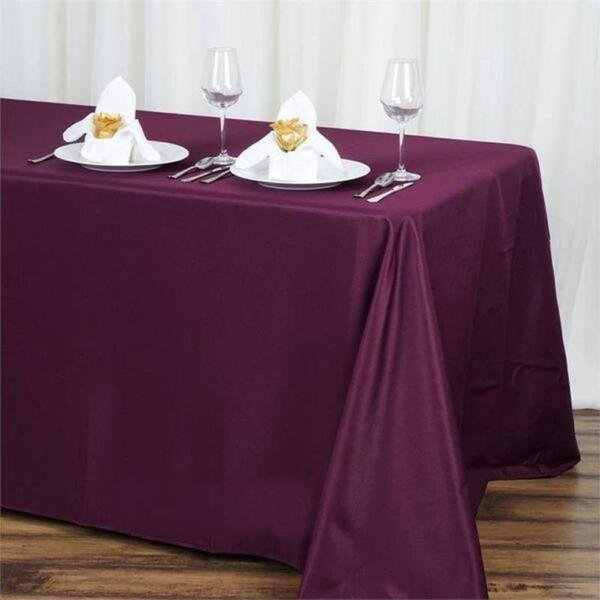 Eggplant Purple Polyester 90X132" Rectangle Tablecloths Linens Home Wedding Party Supplies
