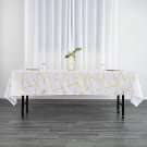 White Gold 60"X102" Polyester Rectangle Tablecloth Geometric Pattern Home Wedding Party Supplies