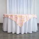 Blush Gold 54"X54" Polyester Table Overlay Metallic Geometric Pattern Home Wedding Party Supplies