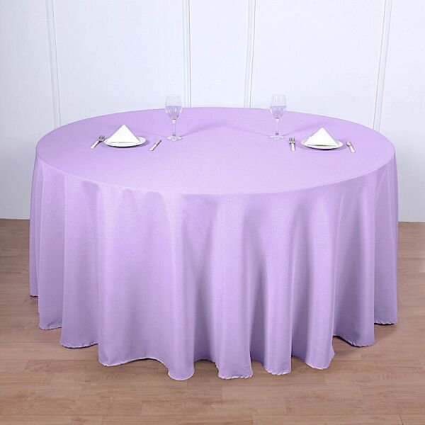 5 Pack Lavender 120 Inch Round Tablecloths Table Covers Home Wedding Party Supplies