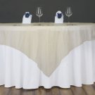 Champagne Sheer Organza 72X72" Square Table Overlay Topper Home Wedding Party Supplies