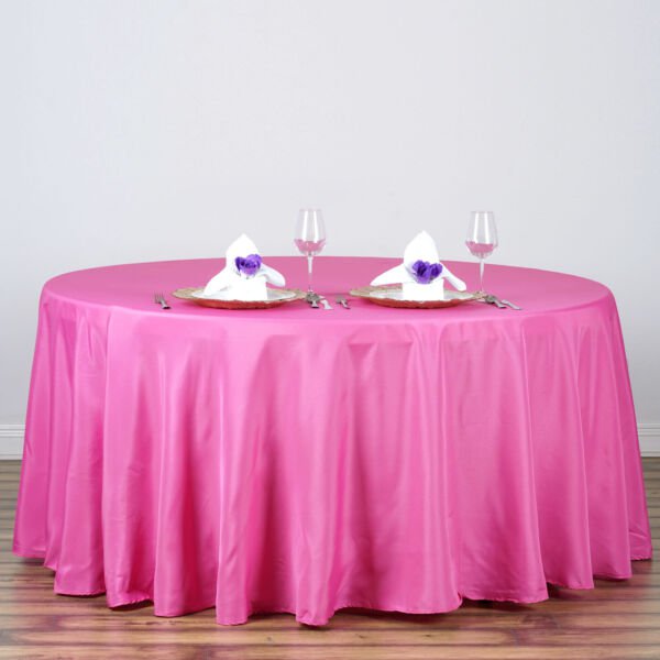 Fuchsia 120 Inch Round Tablecloth Table Cover Home Wedding Party Supplies