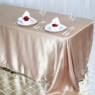 Beige 90X132" Rectangle Satin Tablecloth Linens Home Wedding Party Supplies