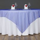 Royal Blue Sheer Organza 90X90" Square Table Overlay Topper Dinner Home Wedding Party Supplies