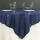 Navy Blue Sequin 72X72" Table Overlay Sparkly Home Wedding Party Supplies
