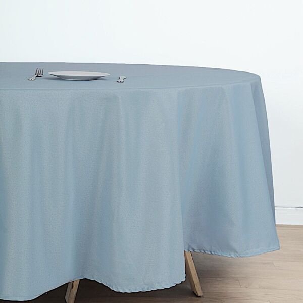 Dusty Blue 108" Round Polyester Tablecloth Home Wedding Party Supplies