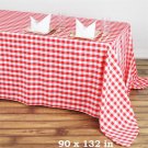 Red White Buffalo Plaid 90X132" Rectangular Polyester Tablecloth Picnic Home Wedding Party Supplies