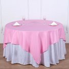 70" Pink Square Polyester Tablecloth Dinner Linens Home Wedding Party Supplies