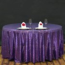 120" Purple Sequin Round Tablecloth Linens Home Wedding Party Supplies