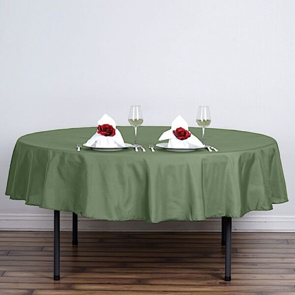 15 Willow Green 90" Round Polyester Tablecloths Tabletop Home Wedding Party Supplies
