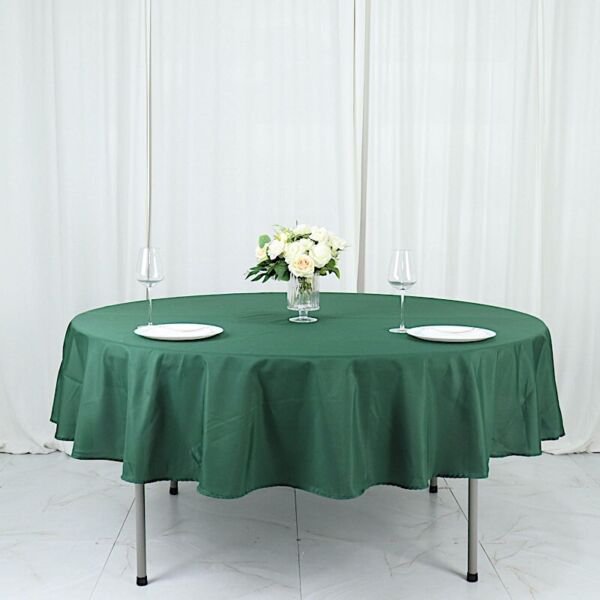 20 Hunter Green 90" Round Polyester Tablecloths Restaurant Home Wedding Party Supplies