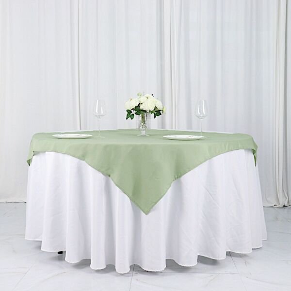 54" Sage Green Square Polyester Tablecloth Linens Home Wedding Party Supplies