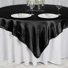 Black Satin 72X72" Square Table Overlay Home Wedding Party Supplies