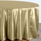 Champagne 108" Round Satin Tablecloth Kitchen Tabletop Linens Home Wedding Party Supplies