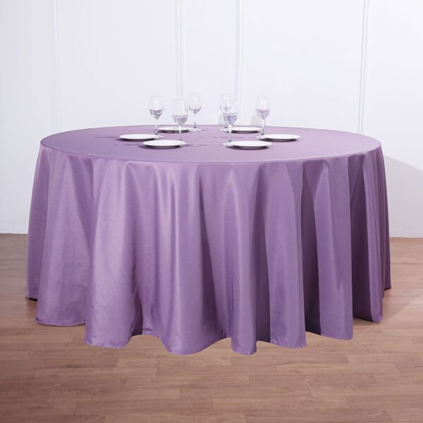 Violet Amethyst 132" Round Polyester Tablecloth High Quality Home Wedding Party Supplies