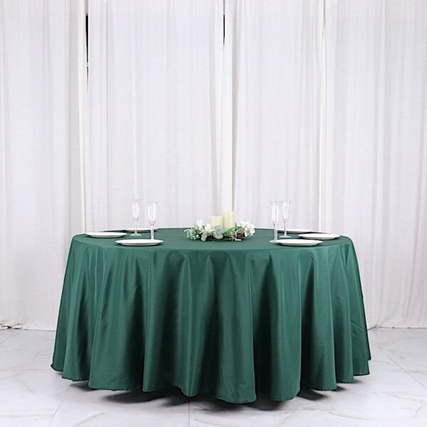 Hunter Green 120 Inch Round Tablecloth Table Cover Home Wedding Party Supplies