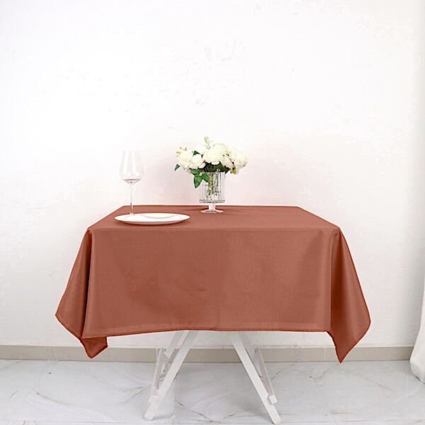 54" Terracotta Square Polyester Tablecloth Linens Home Wedding Party Supplies