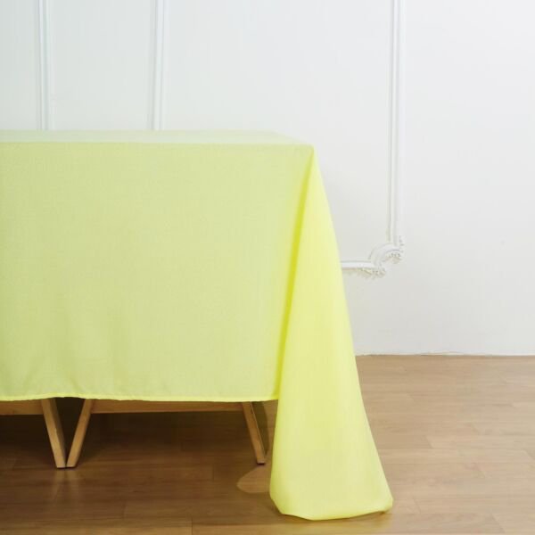 90" Yellow Square Polyester Tablecloth Dinner Linens Home Wedding Party Supplies