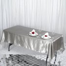 Silver 60X102" Rectangle Satin Tablecloth Light Gray Linens Home Wedding Party Supplies