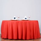Red 132" Round Polyester Tablecloth High Quality Home Wedding Party Supplies