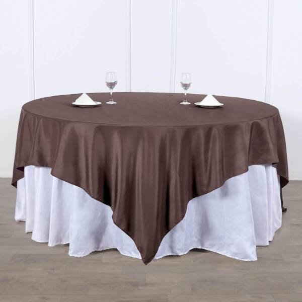 70" Chocolate Brown Square Polyester Tablecloth Dinner Linens Home Wedding Party Supplies