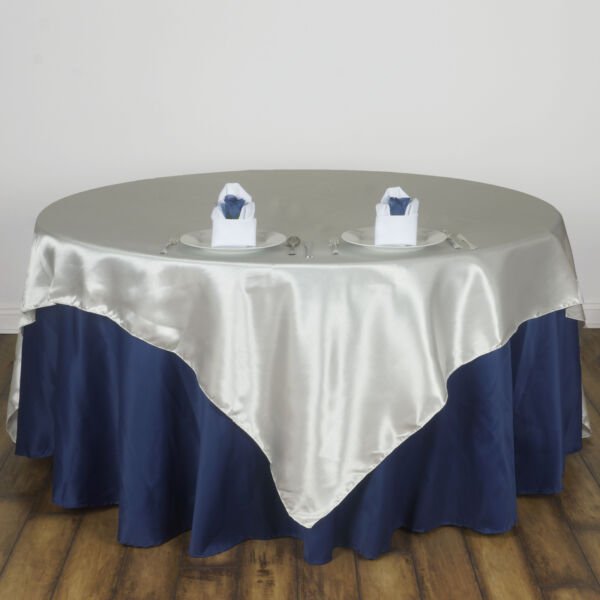 Ivory 60X60" Satin Square Table Overlay Home Wedding Party Supplies